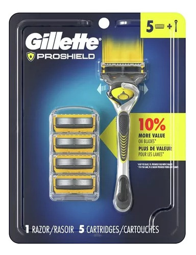 Gillette Proshield Afeitadora Con (5) Repuesto 100% Original