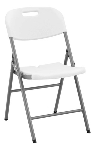 Paquete 4 Sillas Plastico Plegables Fiestas Eventos Estructura De La Silla Gris Oscuro Asiento Blanco