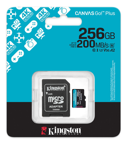 Memoria Microsd Kingston Canvas Go Plus Gen4 256gb 200mb/s