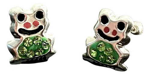 Brincos De Sapo Com Zircônia E Prata 925, Joias Femininas
