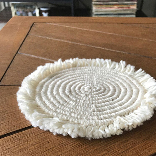 Posavasos Tejido Absorbente Hecho A Mano, Tapete Resistente