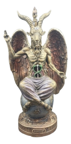 Escultura Baphomet 27cm En Fina Resina Macho Cabrio Lucifer