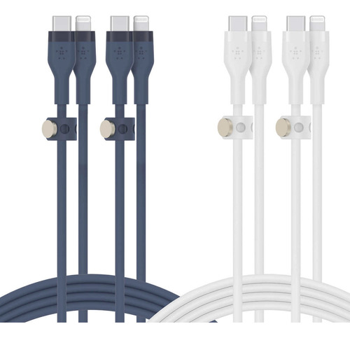 Pack 4 Cables Silicona Usb-c® Lightning® Boost Flex Belkin®