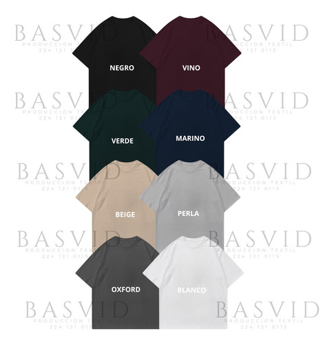Playera Oversize 3pz Alto Calibre Algodón Peinado Comodas