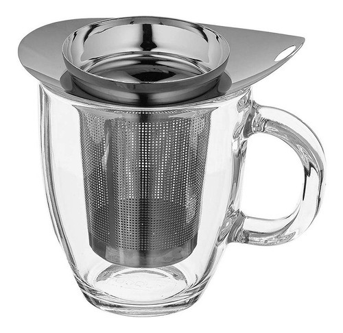 Juego Tarro Té/colador Vaso Negro 350 Ml Bodum Color Blanco