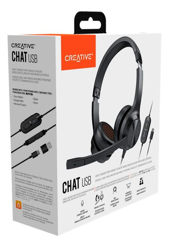 Audifono C/microf Creative Chat Usb Usb-c 51ef0980aa000