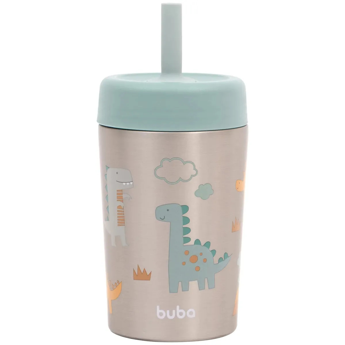 Copo Térmico Parede Dupla com Canudo Antivazamento - Buba, Magic Dino!