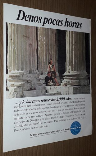 P598 Clipping Publicidad Línea Aérea Pan Am Año 1967 (Usado)