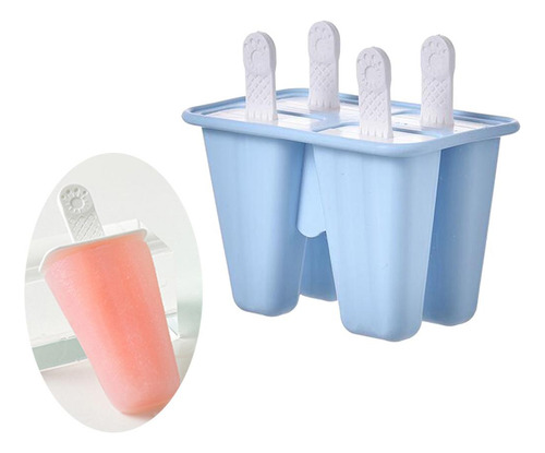 Moldes De Silicona Para Helado, Barra De Jugo, 4 Celdas Azul