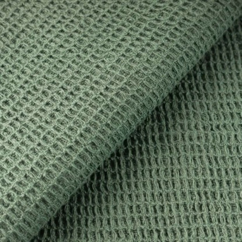 Manta Para Sillon Rustica + 2 Fundas Almohadones Tusor 50x70 Color Verde Seco