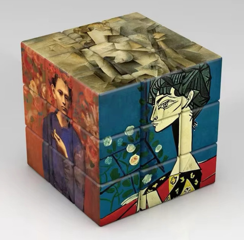 Cubo Mágico Rubik Pablo Picasso Pinturas 5.5x5.5x5.5 Cms Azul Claro