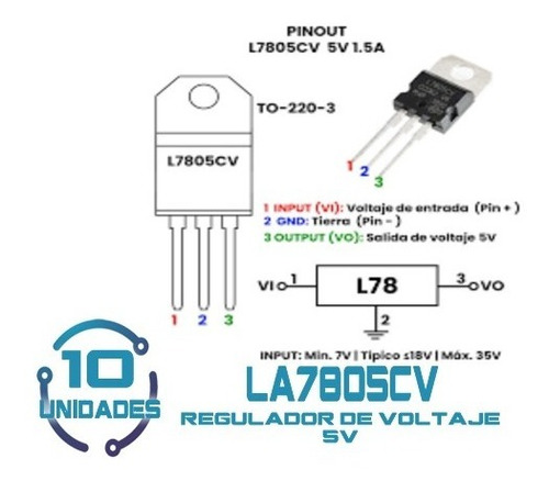 10 Unidades 7805 La7805 La7805cv Regulador De Voltaje 5v