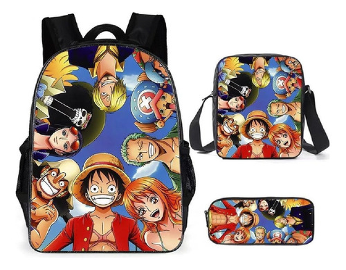 Mochila One Piece Tendencia Bolsos De Hombro Set De 3 Piezas