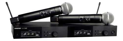 Sistema Inalámbrico Dual C/micrófono Mano Shure Slxd24d/sm58 Color Negro