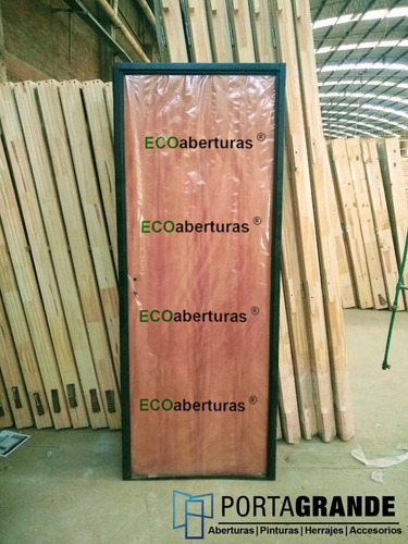 Imagen 2 de 8 de Puerta Placa Interior Cedro Ecoabertura 70x200 Marco Chapa