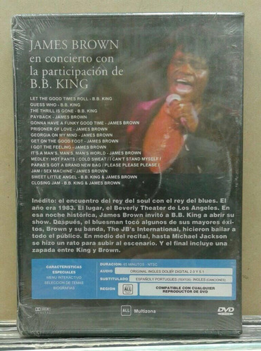 Imagen 2 de 2 de James Brown - En Concierto Con B.b. King Dvd Lacuevamusical