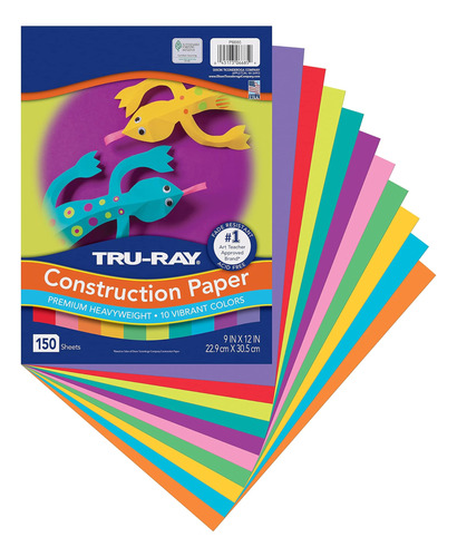 Papel De Construcción Tru-ray, 10 Colores Vibrantes, 9 X 12,