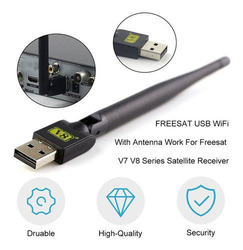 Freesat Usb Wifi Com Antena Trabalho Para Freesat V7 V8 Seri
