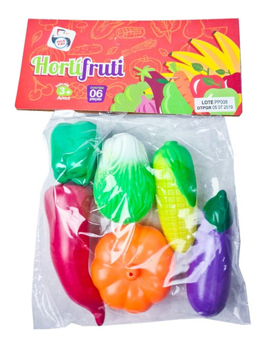 Imagem 3 de 3 de Kit Brinquedo Infantil Hortifruti Legumes 6 Peças Comidinhas