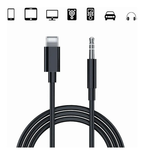 Cable Auxiliar Compatible Con iPhone Lightning 3.5mm 1 M