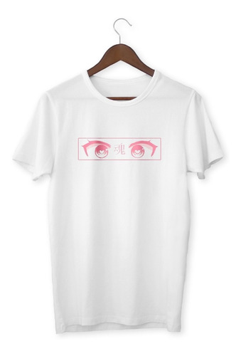 Remera Ojos Anime Rosa - Kawaii Manga Harajuku Aesthetic 