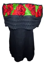 Comprar Blusas Bordadas De Chiapas \u002F Campesinas Unitalla  Negras Fl 