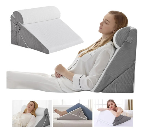 Almohada Antireflujo Cojines Cuña Grande Ajustables Respaldo
