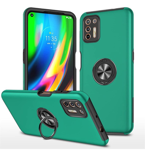 A Funda De Teléfono Para Moto G9+ Plus, Verde, Rotación De