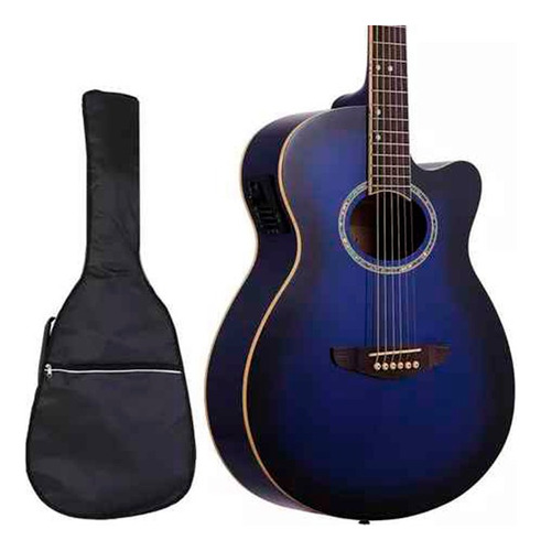 Guitarra Electroacustica Leonard Apx Con Corte Azul + Funda