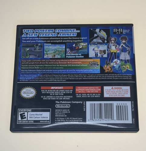 Pokémon Versión Negra 2 - Nintendo Ds. (Usado)