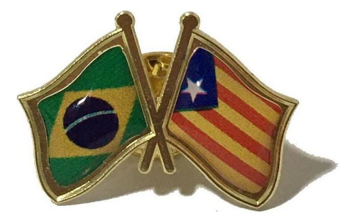 Pin Da Bandeira Do Brasil X Catalunha