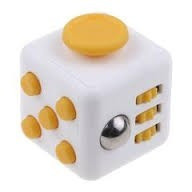 3 Unidades Fidget Cube De 2,5cm Blanco/amarillo Con Estuche