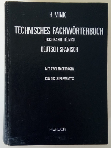 Diccionario Técnico Deutsch Mink Alemán Español Vol 1 Herder