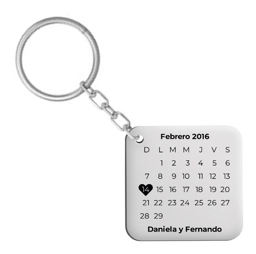 Llavero Calendario Personalizado Laser Por Atras Con Texto