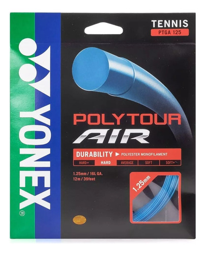 Corda Yonex Poly Tour Air 16l 1.25mm Durabilidade E Controle Cor Azul Espessura 1.25 mm