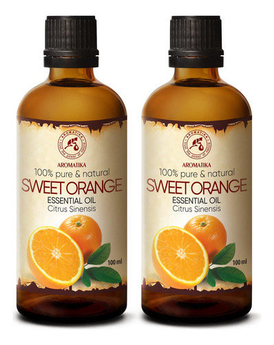 Aceite Esencial De Naranja De 6.8 Onzas Liquidas - 2 X 3.4 F