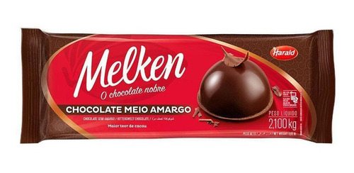 Chocolate Melken Meio Amargo Barra 2,1kg Harald