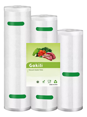 Kit 3 Rollos Bolsas Sellados Al Vacío Para Sellado Al Vacío