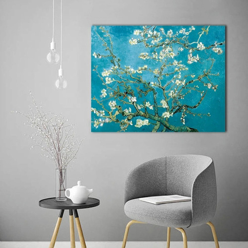 Cuadros De Van Gogh En Canvas Tipo Oleo Calidad De Museo Hd Color Flor de almendro Armazón N/A