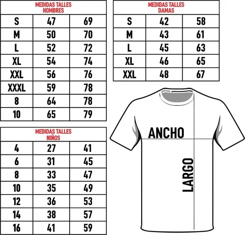 Talles en numeros y letras sale