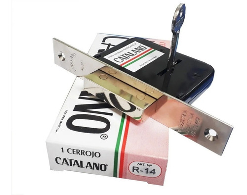 Imagen 1 de 2 de Cerrojo Catalano Rectangular R14 Con Sistema Anti Ganzúa