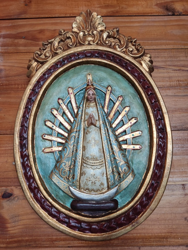 Virgen De Luján Antigua Madera 