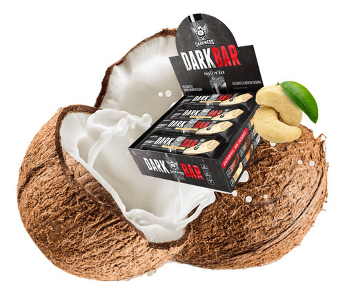 Proteína Whey Dark Bar - Barra com 90 gr - Darkness Integralmédica Sabor Creme De Coco Com Castanha