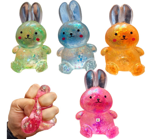 6 Squishy Estrella Mar Gorila Conejo Gel Antiestrés Kawaii