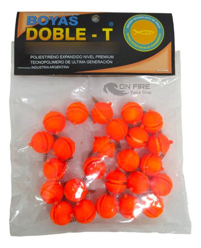 Paquete X25 Unidades De Boyas Yoyo Tramposas Doble T 15mm