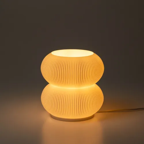 Lampara Velador Mesa Nordico Impresion 3d Luz Calida Esferas