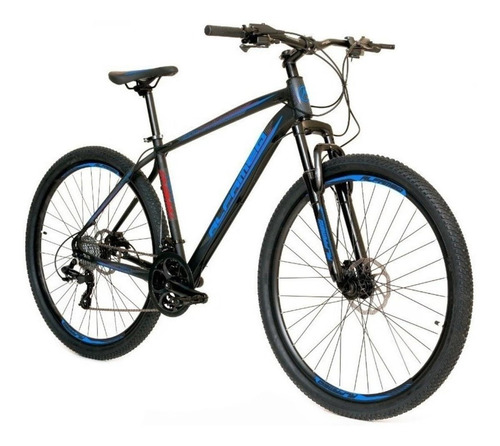 Imagem 2 de 2 de Mountain bike Alfameq Nacional Tirreno aro 29 17" 24v freios de disco hidráulico cor preto/azul/vermelho