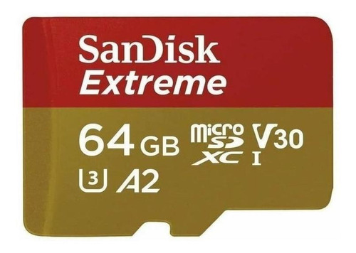 Imagen 1 de 4 de Micro Sd Sandisk Extreme 64gb Gopro/drone Sdsqxa2-064g-gn6ma
