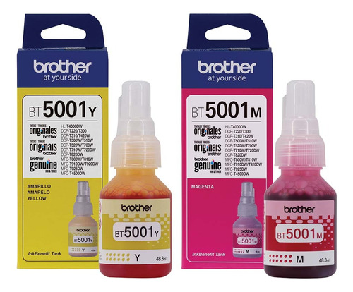 Kit De 2 Tintas Originales Brother Bt5001 Amarillo - Magenta