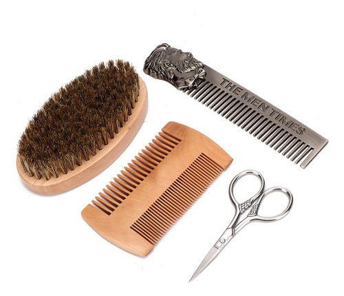 Peine Para Barba, 4 Piezas, Cepillos Para Cabello Y Bigote P